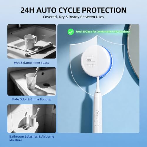 UV Toothbrush Sanitizer Holder, Dual Mode Cleaning with Ambient Lighting - Image 4