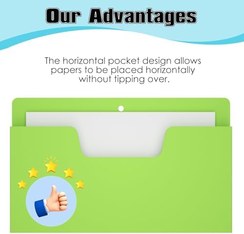 MFTEK Magnetic File Holder 6 Pockets Paper Holder, Hanging File Organizer Horizontal Magnetic Mail Letter Folder Office Supplies Storage for Cabinets, Whiteboard, Refrigerator - Image 4