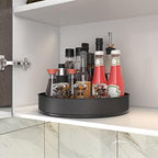 VAEHOLD Lazy Susan Stainless Steel Black Spice Rack Turntable for Pantry Cabinet - Decorative Trays Storage Containers Organizer for Kitchen Cabinet, Snacks, Bathroom (12 inches) - Image 3