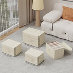 Cloth Storage Baskets with Handles,Beige 15x9.8x9.8in,3 Pack - Image 5