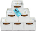OrganiHaus 12x8in Canvas Storage Baskets, 6 Pack - Fabric Bins for Shelves by OrganiHaus