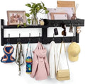 29" Wall Coat Rack with Shelf & Mail Organizer, Entryway Black by LIONUNCLE
