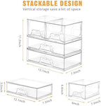 4 Pack Stackable Storage Drawers, Clear Acrylic Organizer, Makeup Organizer - Image 2
