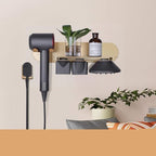FLE Hair Dryer Stand Holder Wall Mount Storage Rack Gold - Image 2