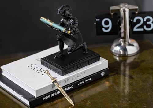 Roman Praetorian Warrior Knight Pen Holder Desk Ornament Black - Image 6