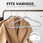 Our Modern Space 200 Pack Velvet Hanger for Shirt Pants Dresses Skirts Suits Jackets - Slim Space Saving Design - Standard Coat Hanger - Sturdy & Durable Design with Shoulder Grooves Hook - Image 3
