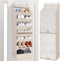STORAGE MANIAC Over the Door Shoe Organizer with Curtain Dustproof Heavy-Duty Large Deep Pocket Hanging Shoe Organizer for Closet Dorm & Narrow Door Storage Shoe Holder Shoe Rack, 7-Shelf Beige 1 Pack by STORAGEMANIAC