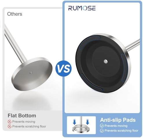 RUMOSE Toilet Paper Holder Stand for Floor Free Standing, Nickel - Image 4