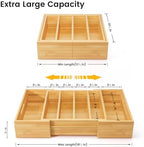Kiasthome Expandable Bamboo Lid Organizers Inside Cabinet, Kitchen Cabinet Organizers with 3 Adjustable Dividers, Storage Plastic Lids, Food Container Lid Holder Organizer for Drawer Pantry, Nature - Image 2