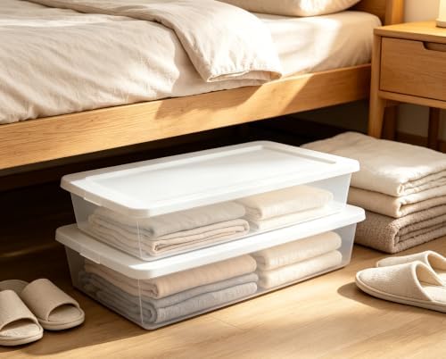2Pack 41 Qt Clear Underbed Storage Bin, Medium Plastic Container,Snap Lid - Image 6