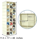 Libeder 30 Section Hanging Shoe Organizer & Storage for Closet, Beige - Image 3