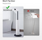 BAGNOLUX Bathroom Toilet Paper Holder Stand with Reserve, SUS304 Stainless Steel Rustproof Pedestal Tissue Roll Holder Heavy Duty (Matte Black) - Image 2