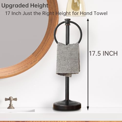Hoimpro Hand Towel Holder Stand Free Standing Towel Bar Oil Rubbed Bronze - Image 5