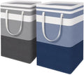 HomeHacks 2 Pack Laundry Baskets, Laundry Hampers Bags (Grey+Blue 88L) by HomeHacks