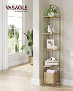 VASAGLE 5-Tier Corner Shelf Stand, Tempered Glass, Steel Frame - Image 2