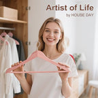 HOUSE DAY Cedar Hangers for Closet, Cedar Wood Hangers 10 Pack with Rings - Image 2