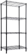 Whitmor 4 Tier Storage Shelves, Heavy Duty Metal Shelving, 400 lbs Capacity per Shelf, 1600 lbs Total, Easy Assembly for Kitchen, Garage, Plant, 18" L x 12" W x 38" H, Black by Whitmor