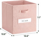 Storage Bins,11" Cube Storage Bin with Labels,10pcs,Pink - Image 3