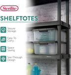 Sterilite ShelfTote, Clear Plastic Storage Bins, 25 Quart, 6-Pack - Image 4