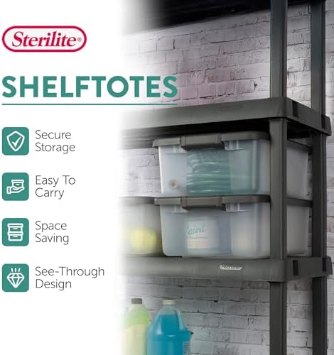 Sterilite ShelfTote, Clear Plastic Storage Bins, 25 Quart, 6-Pack - Image 4