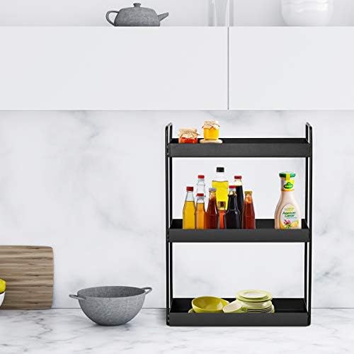3-Tier Bathroom Countertop Organizer, Black, 12.2" L x 6.7" W x 16.9" H - Image 4