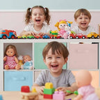 Yinder 6 Pcs Cube Storage Bin 10.5''x10.5''x11'' Storage Bins for Playroom Decor Colorful Bins for Kids Foldable Baskets for Nursery Organizer Boxes Fabric Boxes (Pastel Colors) - Image 4
