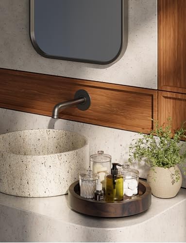 TIDITA 13" Rotating Wooden Lazy Susan Organizer for Tabletop (Walnut Color) - Image 5