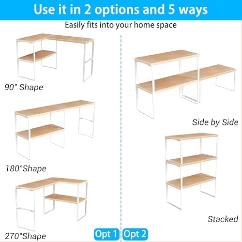 Golener Kitchen Counter Organizer, Countertop Shelf, Adjustable, Stackable - Image 6