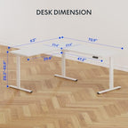 FLEXISPOT 71 x 63 Reversible L-Shaped Corner Standing Desk, White - Image 3