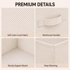 Yinder 4 Pcs Cube Storage Bin, Beige 14''x10''x8'' Storage Cubes - Image 3