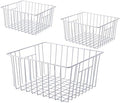 16inch Freezer Storage Organizer Baskets, Household Wire Refrigerator Bins with Built-in Handles for Cabinet, Pantry, Closet, Bedroom by Y.Z.Bros