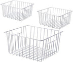 16inch Freezer Storage Organizer Baskets, Household Wire Refrigerator Bins with Built-in Handles for Cabinet, Pantry, Closet, Bedroom by Y.Z.Bros