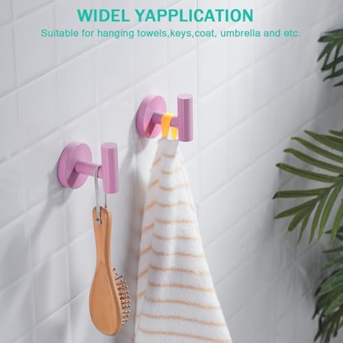 Pink Bathroom Hardware Set,5 Pieces Bathroom Towel Bar Set,24 inch Towel Bar,Towel Ring for Bathroom,Robe Towel Hooks,Toilet Paper Holder Wall Mounted(Drilling),SE96006S-5PK - Image 6
