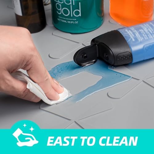 SIKADEER Waterproof Under Sink Mat Silicone 37"x19", Kitchen Cabinet Liner - Image 5
