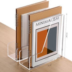 SANRUI 2-Pack Acrylic Magazine File Holder Desk Organizer Magazine Rack, Clear, Vertical File Sorter Holders, 9.45" D x 3.54" W x 10.24" H - Image 3