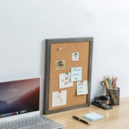 MyGift 3 Panel Gray Solid Wood Bulletin Board Set Chalkboard Cork Board - Image 4