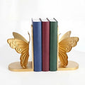 2 Pcs Vintage Butterfly Bookends Metal Butterflies on Stands with Gold Finish, 7" Tall Heavy Duty Decorative Book Ends, Book Stopper Holder Decor for Desk Home Office Shelf Decorations by Unknown