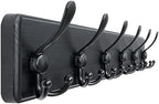 Dseap Coat Rack Wall Mounted - 24" Long 6 Tri Hooks, Heavy Duty Wooden Wall Coat Hanger Coat Hook for Clothes Hat Jacket Clothing, Black by Dseap