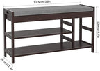 2-Tier Shoe Rack Bench with Flip-Top Storage, 36" Entryway Bench with Seat - Image 2
