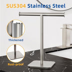 RUACQ T-Shape Hand Towel Holder Stand, 12inch, Brushed Nickel, 2 Pack - Image 5