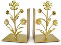 Book Ends Decorative Bookends for Shelves, Floral Bookends Book Stoppers, Elegant Bookshelf Decor Flower Design for Home Office Desk Room Decor by Dwelloria