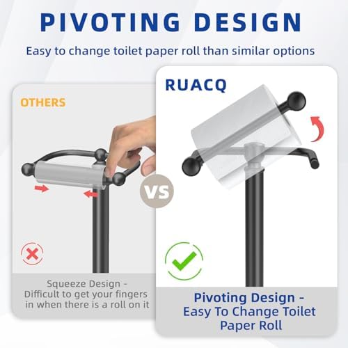 RUACQ Bathroom Toilet Paper Holder Stand, Oil Rubbed Bronze - Image 3