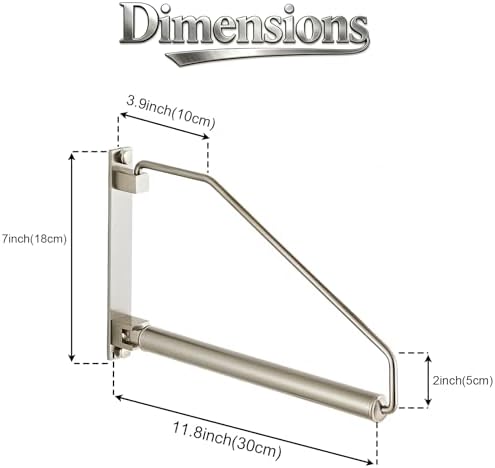 Folding Wall Mounted Clothes Hanger Rack Clothes Hook Solid Brass with Swing Arm Holder Clothing Hanging System Closet Storage Organizer Heavy Duty Drying Rack Wall Mount,Brushed Nickel - Image 5