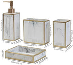 Hymmah Bathroom Accessories Set,Toothbrush Holder,Farmhouse Bathroom Decor,4 Pcs Resin Gift Set Apartment Necessities, Contain Toothbrush Cup,Soap Dispenser,Soap Dish,Tumbler - Image 2