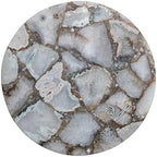Creative Co-Op Round Agate Lazy Susan with Mango Wood Base, Natural - Image 3