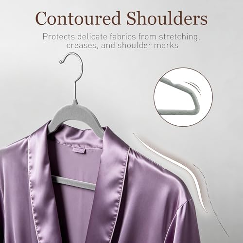Velvet Hangers 200 Pack, 17.5" Non-Slip Clothes Hangers, Gray - Image 5