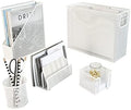 BLU MONACO | White Desk Organizer Set | 5 Piece Metal Office Desk Organizer with Hanging File Holder, Magazine Organizer, Pen Cup, Sticky Note Holder, Mail Sorter | Desk Organizers and Accessories by Blu_Monaco