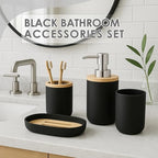 Bathroom Decor and Accessories Set of 10, Striped Black - Image 5