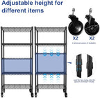 REGILLER 5-Wire Shelving Metal Storage Rack Adjustable Shelves,Standing Storage Shelf Units for Laundry Bathroom Kitchen Pantry Closet(Black,14.1" D x 30" W x 82" H,With Wheels) - Image 7