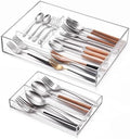 2 Layer Acrylic Deep Kitchen Utensil Drawer Organizer for Flatware Utensils by Briwooody